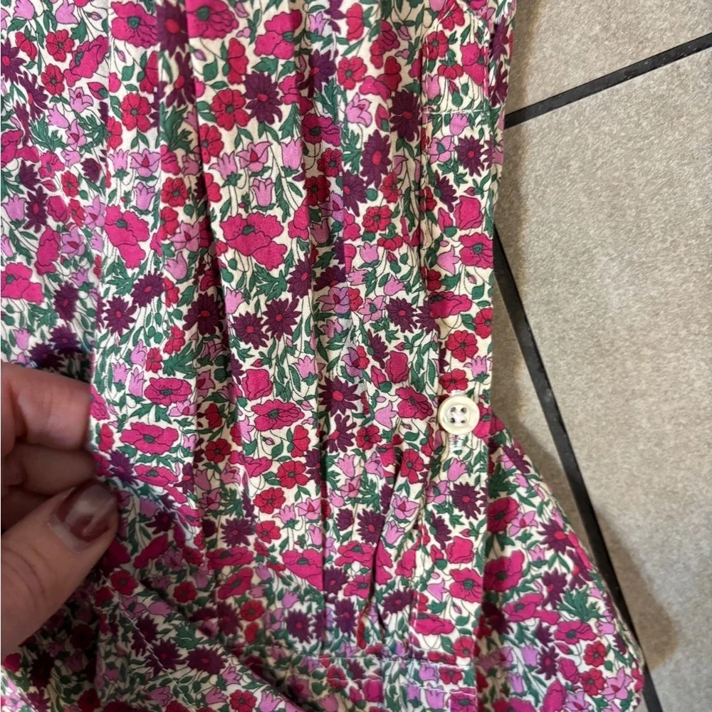 J crew Liberty fabric collab Floral Button-Up Shirt preppy size 00 - Picture 5 of 8